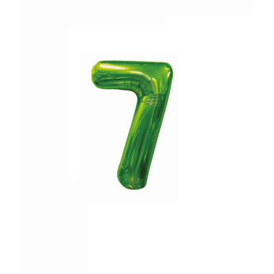 Balon din folie metalizata, Cifra 7, 100 cm, Verde