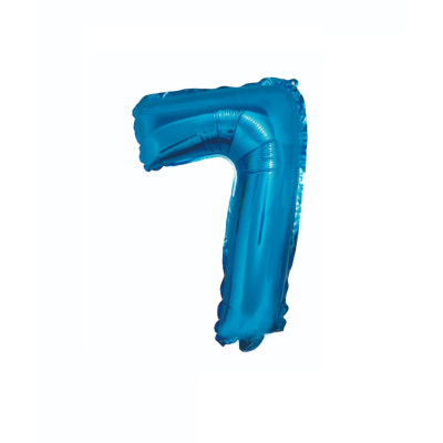 Balon din folie metalizata, Cifra 7, 100 cm, Albastru