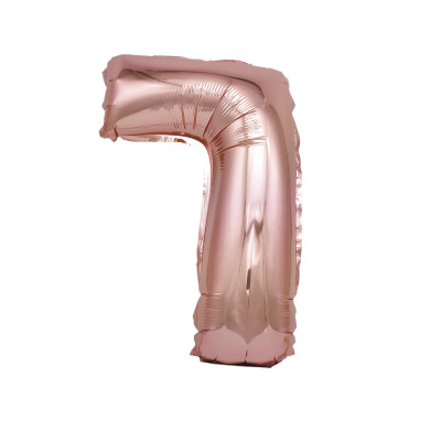 Balon din folie metalizata, Cifra 7, 100 cm, Rose Gold