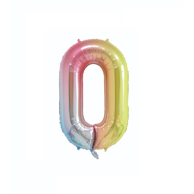 Balon din folie metalizata, Cifra 0, 100 cm, Fuchsia