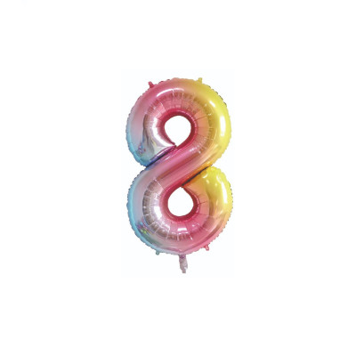 Balon din folie metalizata, Cifra 8, 100 cm, Fuchsia