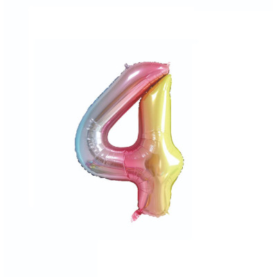 Balon din folie metalizata, Cifra 4, 100 cm, Fuchsia
