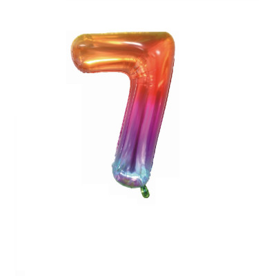 Balon din folie metalizata, Cifra 7, 100 cm, Multicolor