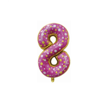 Balon din folie metalizata, Cifra 8, 80 cm, Multicolor