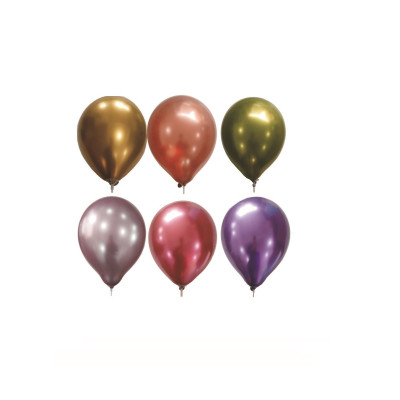 Set 20 Baloane latex, Multicolor chrome, 30 cm