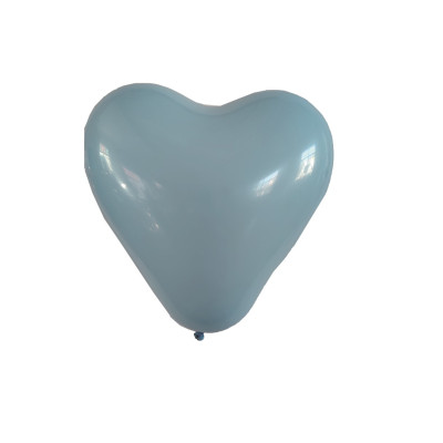 Set 8 Baloane latex in forma de Inima, Albastru deschis, 25 cm