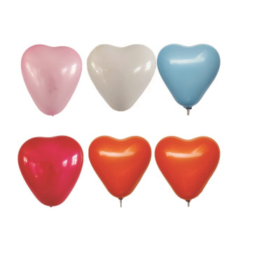 Set 8 Baloane latex in forma de Inima, Multicolor, 25 cm