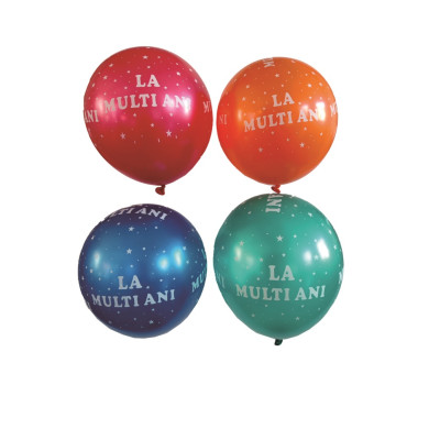 Set 20 Baloane latex cu inscriptia La multi ani, Mixt, 30 cm