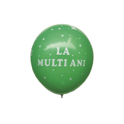 Set 20 Baloane latex cu inscriptia La multi ani, Verde, 30 cm