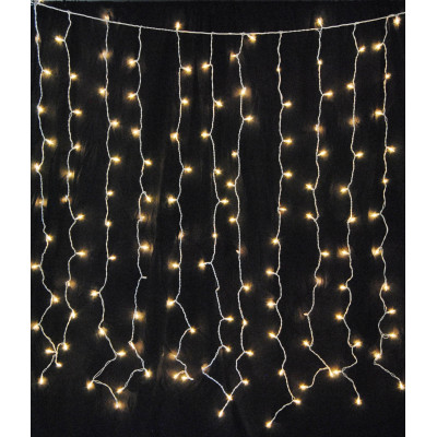 Instalatie de Craciun tip Perdea luminoasa cu Flash, 5 m x 0,8 m, 240 LED-uri, Alb Cald, interconectabila