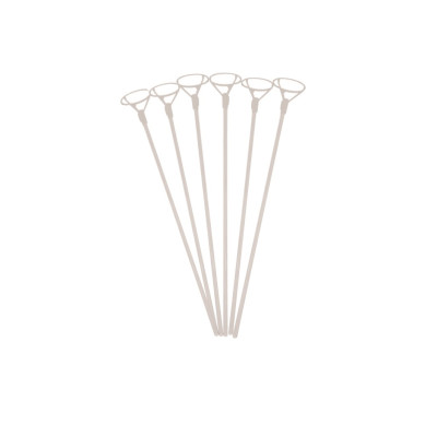 Set 10 bete Albe pentru baloane, tije 42 cm