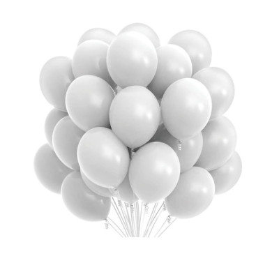 Set 50 Baloane latex, Albe 25 cm