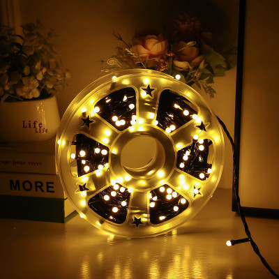 Instalatie de Craciun tip Liniara cu FLASH, 50 m, 300 LED-uri, Alb Cald, fir Negru