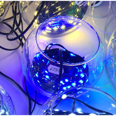 Instalatie de Craciun tip banda Liniara, 50 m, 500 LED-uri, Albastru, banda Neagra cu LED-uri rezistenta la apa