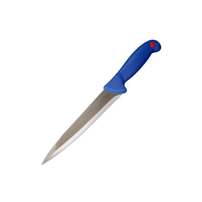 Cutit de macelarie cu lama dreapta, 21 cm, otel german, maner anti alunecare Albastru inchis, pentru injunghiat, Sdx Marketï¿½
