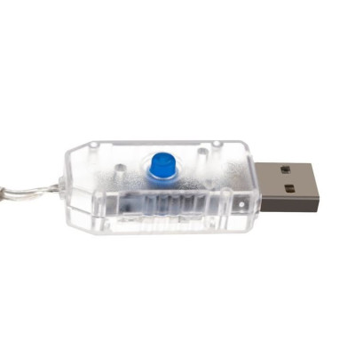 Instalatie de Craciun liniara cu USB, 10 m, cu 100 LED-uri, Multicolor, fir subtire, rezistent la apa