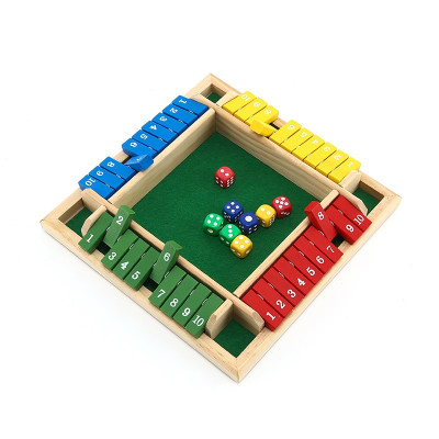 Jucarie educativa montessori din lemn cu zaruri, Shut the Box Jucarie educativa montessori din lemn cu zaruri, Shut the Box