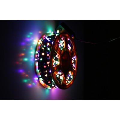Instalatie de Craciun, Liniara, 50 m, 500 leduri Q8, Multicolor, FLASH / ghirlanda Interior / exterior lunga