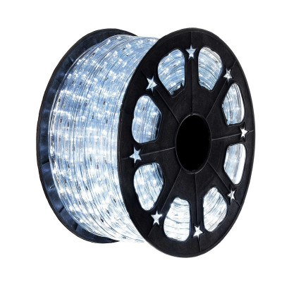 Instalatie Rola led 50m ALB RECE furtun luminos si alimentator inclus, instalatie de craciun