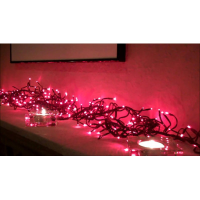 Instalatie de Craciun 3 m x 1 m Perdea Alba Rosie, 120 leduri, 3 m x 1 m, SDX, 8035R