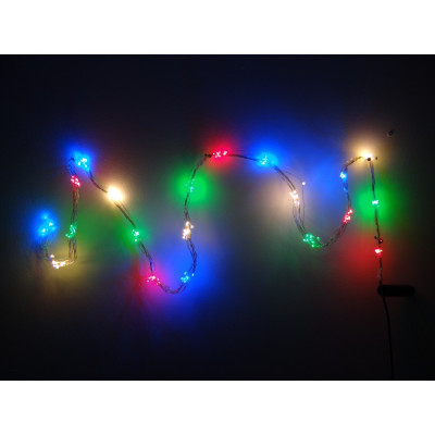 Instalatie de Craciun SDX, 8017M, Liniara, Multicolor, 200 leduri, 2 m (8 fire)