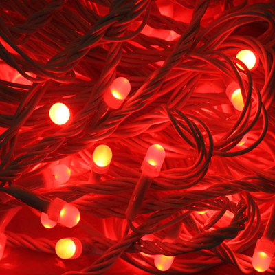 Instalatie de Craciun, Perdea arcada Rosie, 110 leduri, 2 m x 0,6 m / perdea luminoasa cu stelute / ghirlanda / luminite 6011R