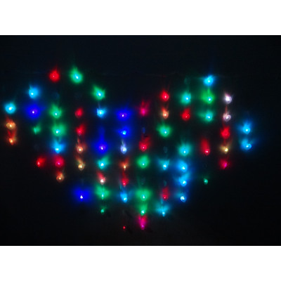 Instalatie de Craciun, 2 m x 1,5 m, Perdea inima, Multicolor, 78 leduri, inimioare / perdea luminoasa Sdx Market Instalatie de Craciun, 2 m x 1,5 m, Perdea inima, Multicolor, 78 leduri, inimioare / perdea luminoasa Sdx Market