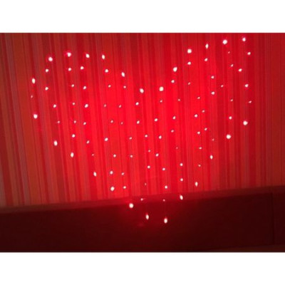 Instalatie de Craciun, 2 m x 1,5 m, Perdea inima, Rosu, 78 leduri, SDX / inimioare / perdea luminoasa 6009R
