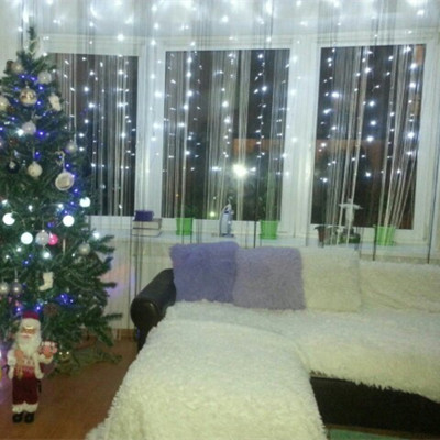 Instalatie de Craciun, 5 m x 1 m, Perdea ploaie, Alb Rece, 400 leduri, SDX 5817W, perdea luminoasa de exterior