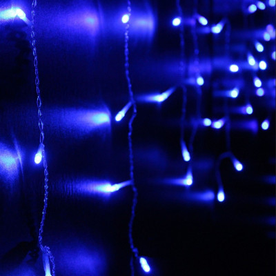 Instalatie de Craciun Sdx Marketï¿½, 5 m x 1 m, Perdea ploaie, Albastru, 400 leduri, 5817B, perdea luminoasa de exterior