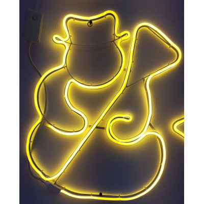 Instalatie de Craciun, Figurina Neon flex Om de zapada, Alb Cald SDX Z9601WW, Figurina luminoasa neon flexibil