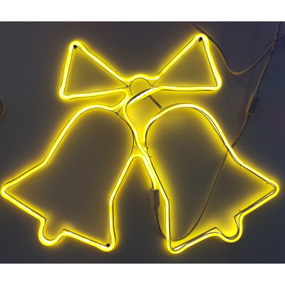 Instalatie de Craciun, Figurina Neon flex Clopotei alb cald SDX Z9605WW, Figurina luminoasa neon flexibil
