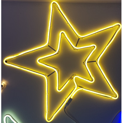 Instalatie de Craciun, Figurina Neon flex Stea Alb Cald SDX Z9606WW, Figurina luminoasa neon flexibil