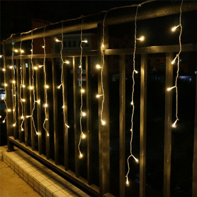 Instalatie de Craciun 3,5 m x 0.7 m , Perdea Franjurata, Alb Cald, 120 leduri, SDX, 6003WW