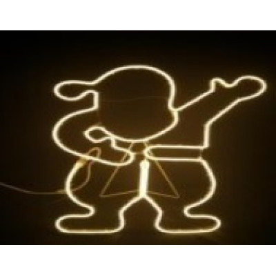 Instalatie de Craciun, Figurina Neon flex Mos Craciun, Albastru SDX Z9602B, Figurina luminoasa neon flexibil