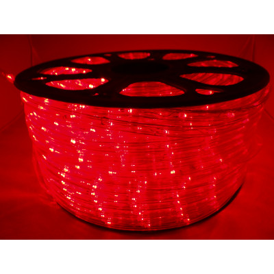 Instalatie Rola LED 50 m furtun luminos Rosu + alimentator inclus / instalatie de craciun