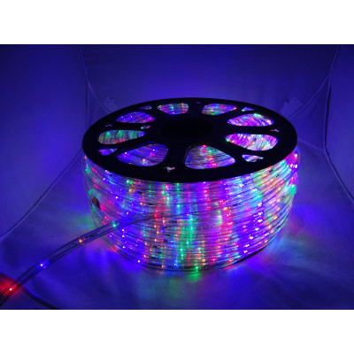 Instalatie Rola led MULTICOLOR 50 m furtun luminos + alimentator inclus / instalatie de craciun exterior