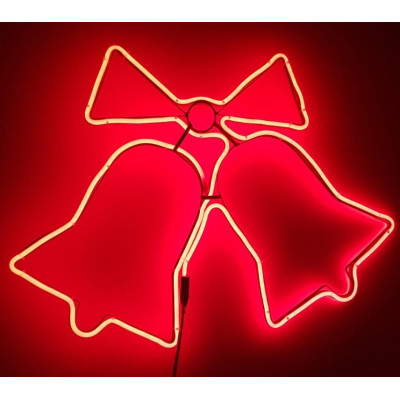 Instalatie de Craciun, Figurina Neon flex Clopotei Rosii SDX Z9605R, Figurina luminoasa neon flexibil