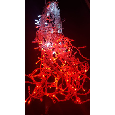 Instalatie de Craciun 8 m x 0.7 m Perdea Franjurata Rosie, 252 leduri, 9012R
