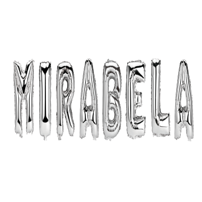 Set Baloane Litere Nume Mirabela , Argintiu , 40Cm