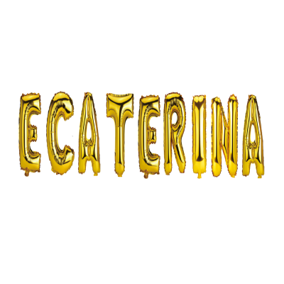 Set Baloane Litere Nume Ecaterina , Auriu , 40Cm