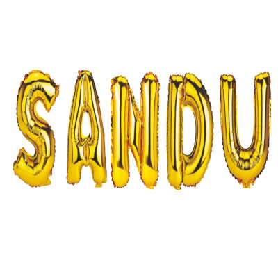Set Baloane Litere Nume Sandu , Auriu , 40Cm