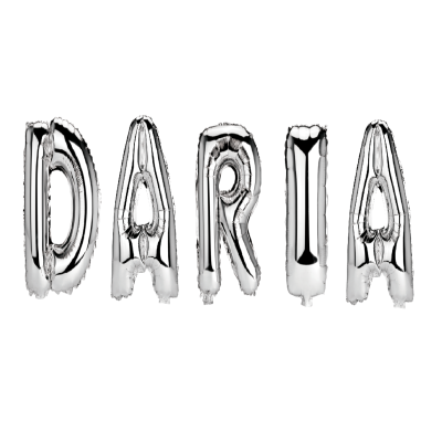 Set Baloane Litere Nume Daria , Argintiu , 40Cm