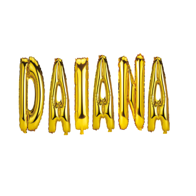 Set Baloane Litere Nume Daiana , Auriu , 40Cm