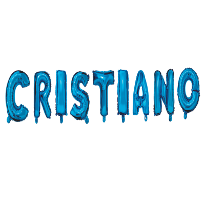 Set Baloane Numele Cristiano, Albastru, 40Cm