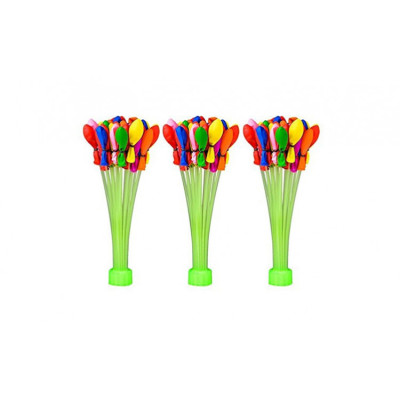 Set 3 x 37 baloane apa multicolore, adaptor inclus