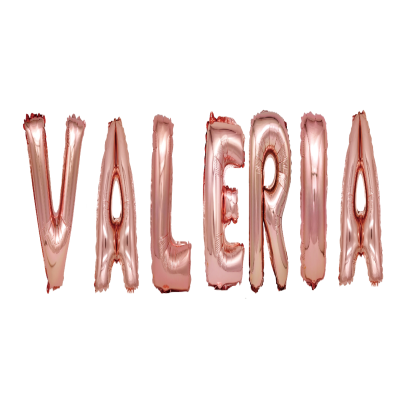 Set Baloane Litere Nume Valeria , Roz gold , 40Cm