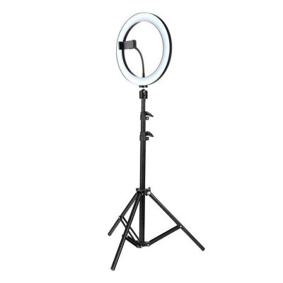 Lampa circulara fotografica Ring Light, 120 x LED SMD, 10 trepte de lumina (lumina rece, calda si neutra) cu trepied 210 cm inclus Sdx Marketï¿½