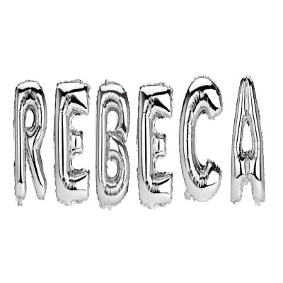 Set Baloane Litere Nume Rebeca , Argintiu , 40Cm