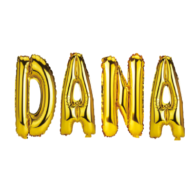 Set Baloane Litere Nume Dana , Auriu , 40Cm